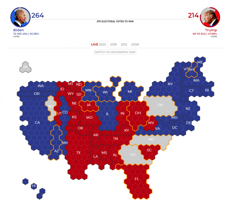 Election Maps Visualizing 2020 U.S. Presidential Electoral Vote Results