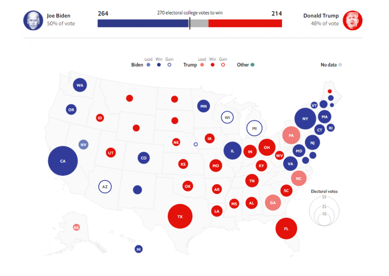 Election Maps Visualizing 2020 U.S. Presidential Electoral Vote Results