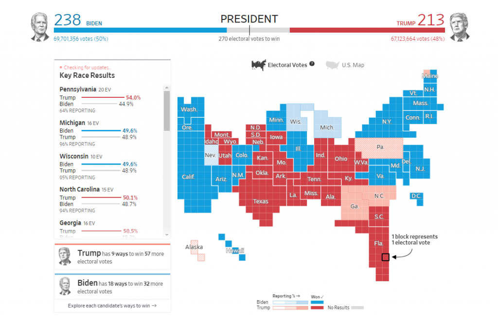 Election Maps Visualizing 2020 U.S. Presidential Electoral Vote Results