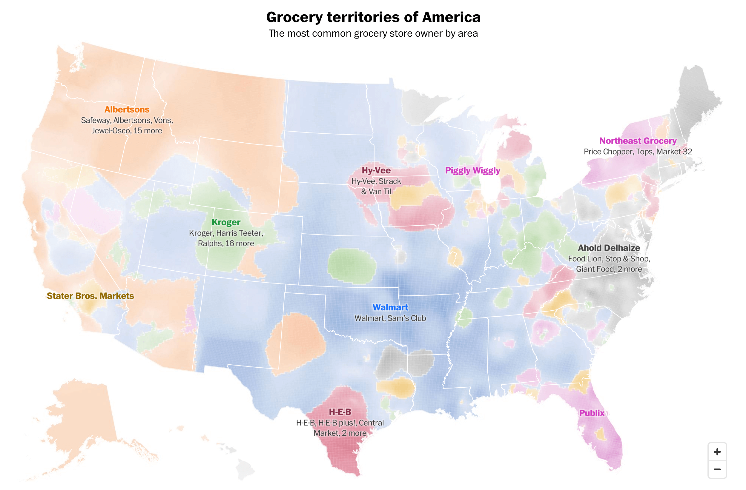 Grocery Store Ownership in U.S. Data Visualization Example