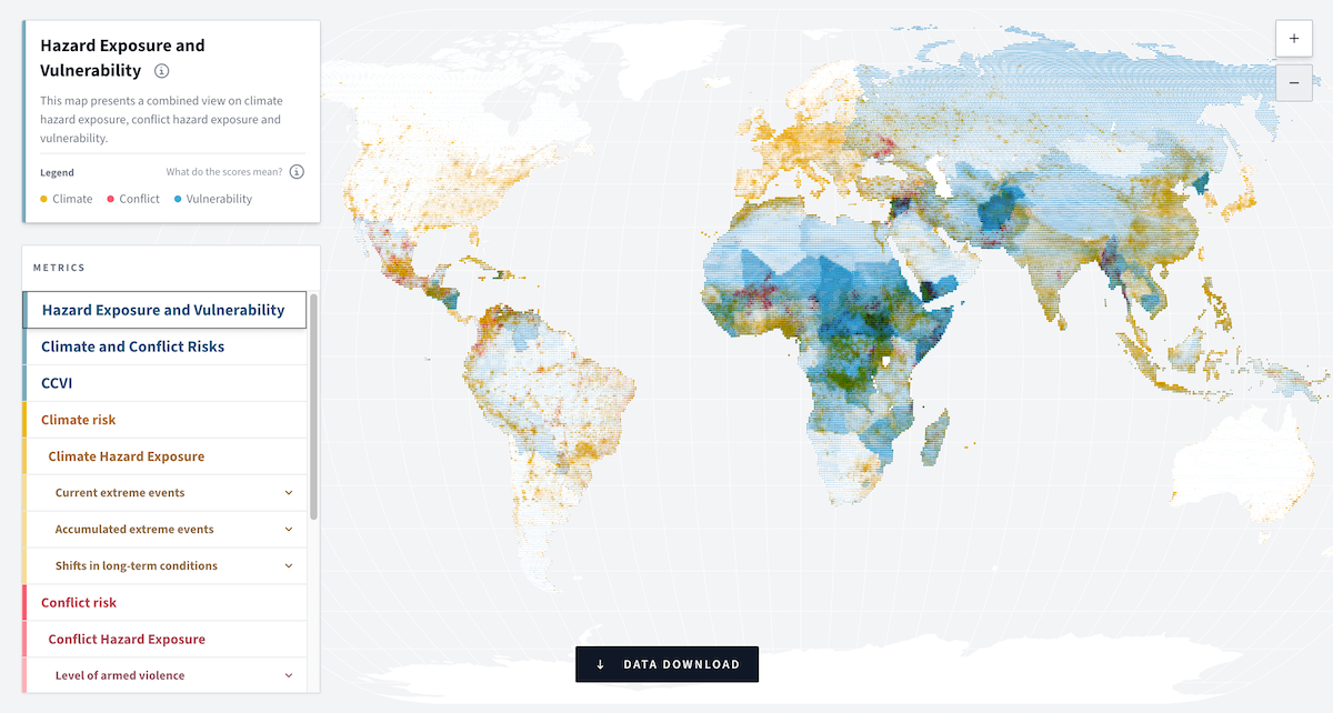 Climate—Conflict—Vulnerability Index for global risk assessment, by UniBw München, PIK, AA, Truth & Beauty