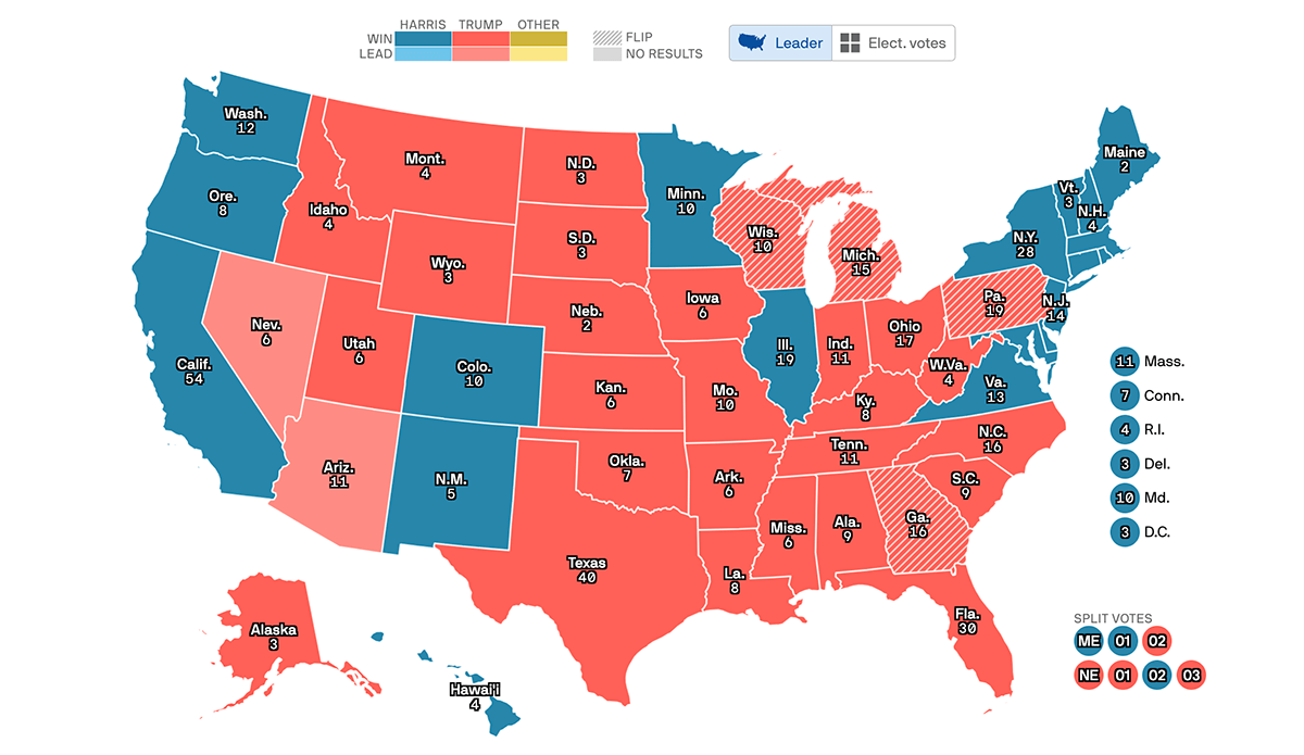 Basic Election Cartogram and Choropleth Map with Advanced Tooltips by Axios