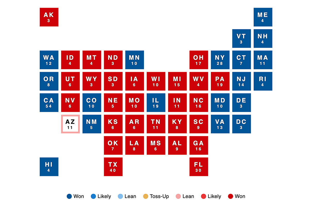 Basic Election Grid Map by CBS News