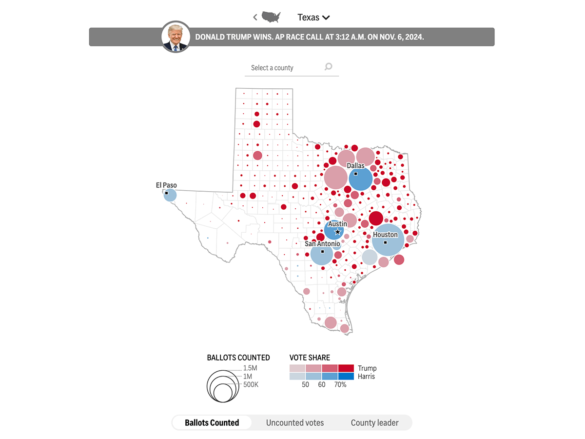 Election Bubble Maps with Cartogram and Choropleth Maps by Time