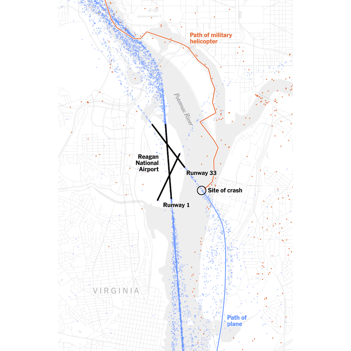 Data Visualization of Complexity of D.C. Airspace Amid Potomac River Midair Collision